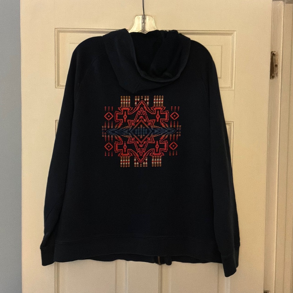 Pendleton Mens Navy Blue Harding Chief Joseph Full Zip Hoodie Sweatshirt Large